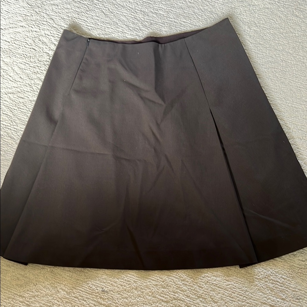 Hermes Brown Gray Knee-Length A-Line Skirt